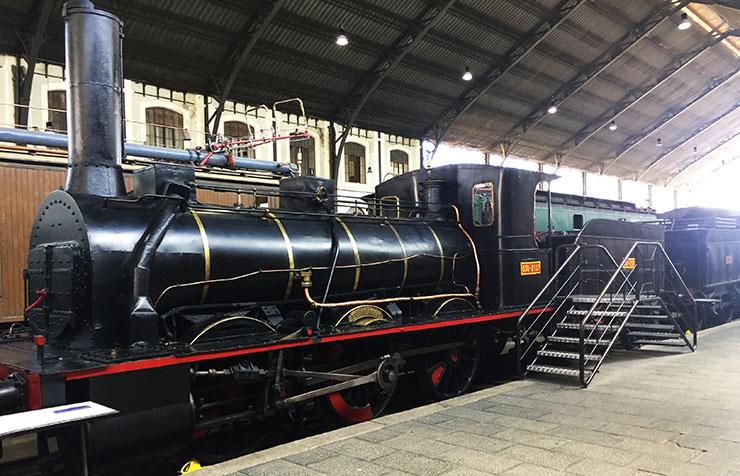 Locomotora de vapor El Alagón en el Museo de Ferrocarril de mADRID