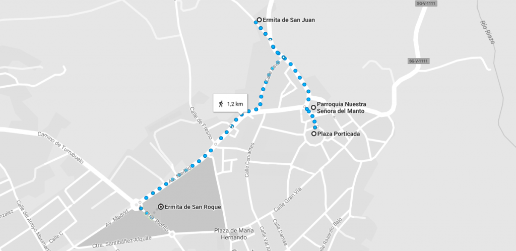 Mapa de la ruta a realizar en Riaza