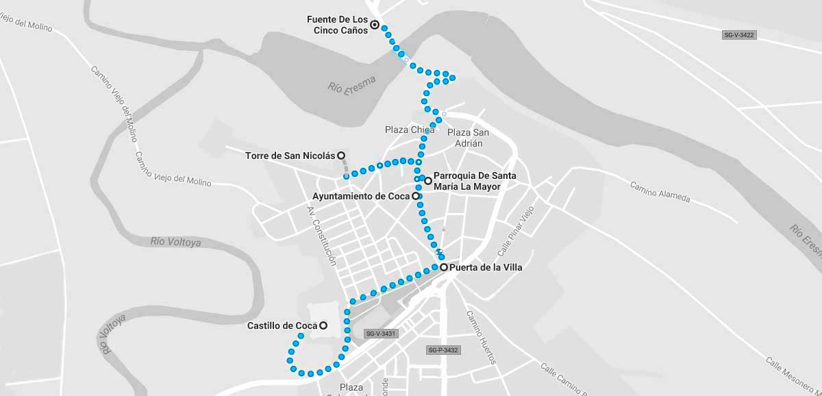 Itinerario por la localidad de Coca (Segovia)