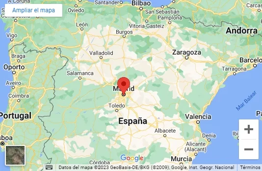 Plano situación de Madrid (España)